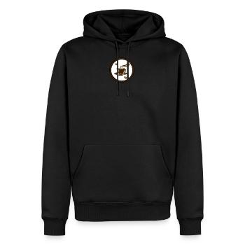 Cafe - Men’s Premium Organic Hoodie - black - Front - Nico (187cm)
