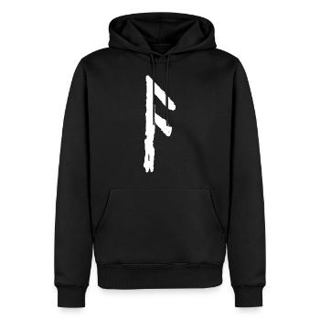 Elder Futhark Rune Ansuz - Letter A - Men’s Premium Organic Hoodie - black - Front - Nico (187cm)