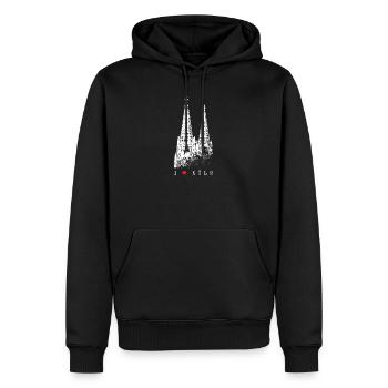 J’adore Cologne Cologne Skyline Cathédrale de Cologne Silhouette - Sweat à capuche Premium bio Homme - noir - Devant - Nico (187cm)