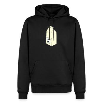 sac de lait - Sweat à capuche Premium bio Homme - noir - Devant - Nico (187cm)