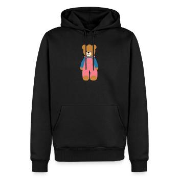 Teddy - Männer Premium Bio Hoodie - Schwarz - Vorne - Nico (187cm)