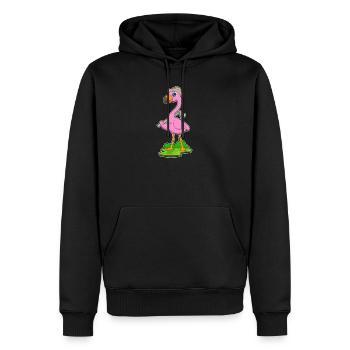 Hache de bûcheron flamant rose - Sweat à capuche Premium bio Homme - noir - Devant - Nico (187cm)