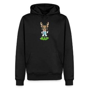 Rentier Arzt Stethoskop - Männer Premium Bio Hoodie - Schwarz - Vorne - Nico (187cm)