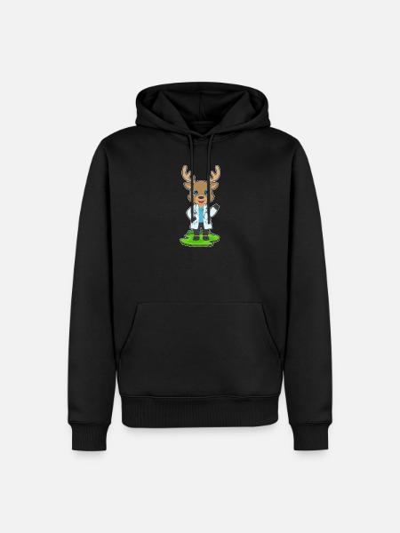 Reindeer Doctor Stethoscope - Men’s Premium Organic Hoodie - black