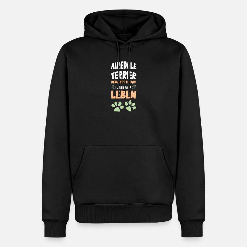 Vie amoureuse du Airedale Terrier - Sweat à capuche Premium bio Homme - noir