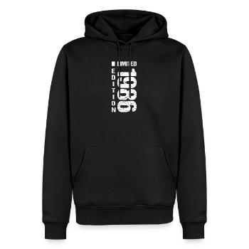 40e anniversaire édition limitée 1986 - Sweat à capuche Premium bio Homme - noir - Devant - Nico (187cm)