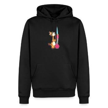 Giraffe Dart Dartpfeil Sport - Men’s Premium Organic Hoodie - black - Front - Nico (187cm)