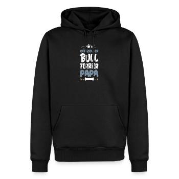 Père officiel du Bull Terrier - Sweat à capuche Premium bio Homme - noir - Devant - Nico (187cm)