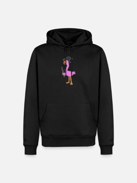 Flamingo Hexe Hexenhut - Männer Premium Bio Hoodie - Schwarz