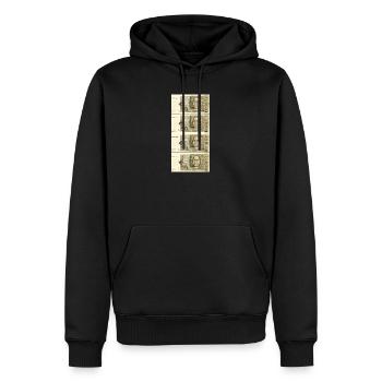 50, handgezeichnete 50er DM Scheine - Männer Premium Bio Hoodie - Schwarz - Vorne - Nico (187cm)
