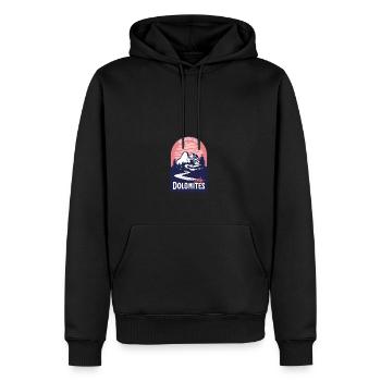 Dolomiten Italien Berg Sonnenuntergang - Männer Premium Bio Hoodie - Schwarz - Vorne - Nico (187cm)