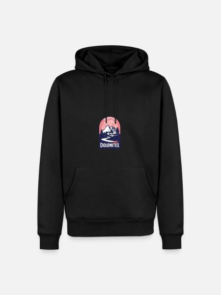Dolomites Italy Mountain Sunset - Men’s Premium Organic Hoodie - black