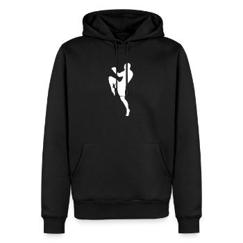 Muay Thai Blanc - Sweat à capuche Premium bio Homme - noir - Devant - Nico (187cm)