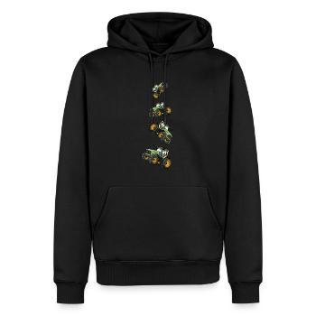 Icône de l’agriculteur tracteur - Sweat à capuche Premium bio Homme - noir - Devant - Nico (187cm)