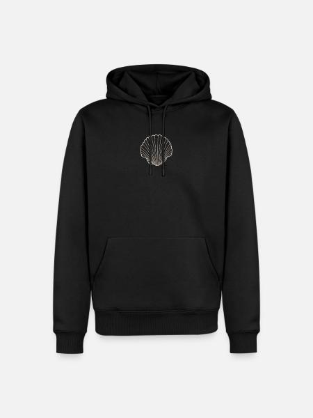 Shell Rays Silhouette - Männer Premium Bio Hoodie - Schwarz