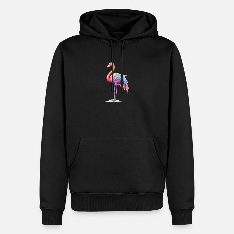 Flamingo - Männer Premium Bio Hoodie - Schwarz