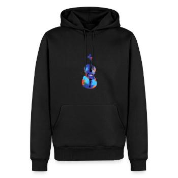 violon,instrument,instrument de musique,graffiti - Sweat à capuche Premium bio Homme - noir - Devant - Nico (187cm)