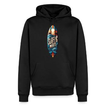 Un design de surf pour les vrais surfeurs - Sweat à capuche Premium bio Homme - noir - Devant - Nico (187cm)