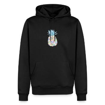 Pastel-coloured pineapple - Men’s Premium Organic Hoodie - black - Front - Nico (187cm)