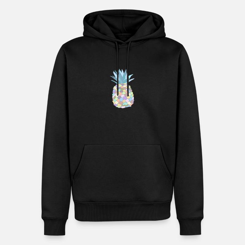 Pastellfarbene Ananas - Männer Premium Bio Hoodie - Schwarz