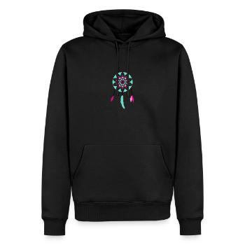 Traumfänger - Männer Premium Bio Hoodie - Schwarz - Vorne - Nico (187cm)