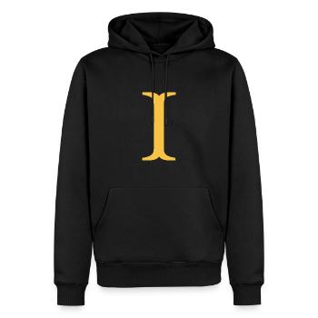 I - Sweat à capuche Premium bio Homme - noir - Devant - Nico (187cm)