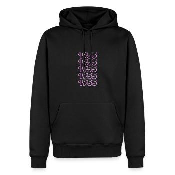 Jahrgang 1955 - Männer Premium Bio Hoodie - Schwarz - Vorne - Nico (187cm)