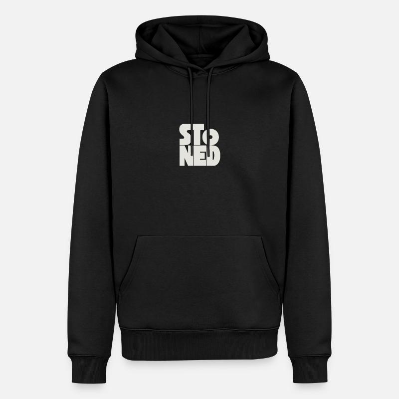 Stoned - Männer Premium Bio Hoodie - Schwarz