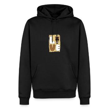 Monter à cheval - Sweat à capuche Premium bio Homme - noir - Devant - Nico (187cm)
