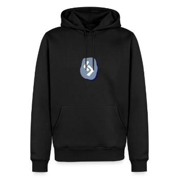 Jeran Rune - Men’s Premium Organic Hoodie - black - Front - Nico (187cm)