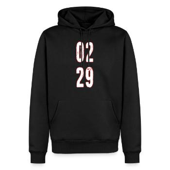 Schaltjahr-Geburtstag, 29. Februar - Männer Premium Bio Hoodie - Schwarz - Vorne - Nico (187cm)