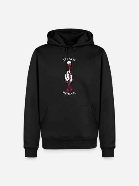 storchheinarcomic weisseSchrift helm - Männer Premium Bio Hoodie - Schwarz