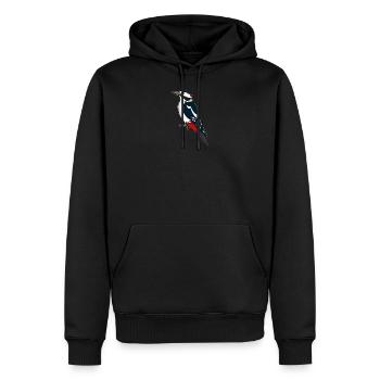 Buntspecht - Männer Premium Bio Hoodie - Schwarz - Vorne - Nico (187cm)