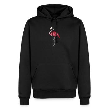 Flamingo géométrique - Sweat à capuche Premium bio Homme - noir - Devant - Nico (187cm)