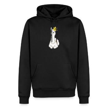 Lama Narzisse  - Männer Premium Bio Hoodie - Schwarz - Vorne - Nico (187cm)