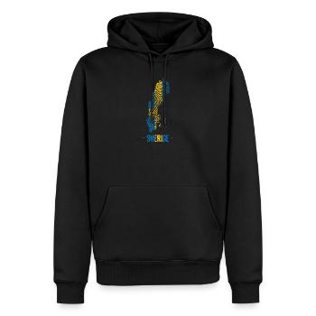 Schweden Landkarte Fingerabdruck Skandinavien S - Männer Premium Bio Hoodie - Schwarz - Vorne - Nico (187cm)