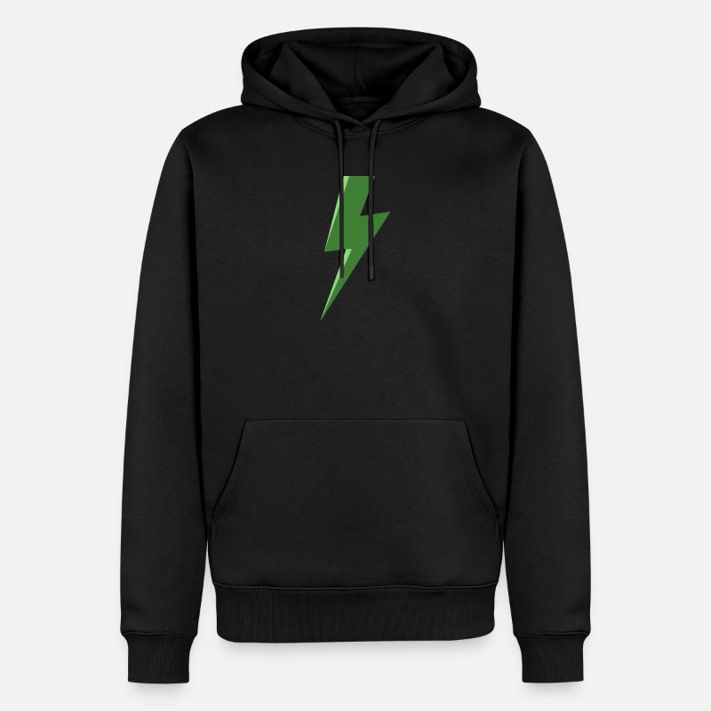 Eclair vert - Sweat à capuche Premium bio Homme - noir