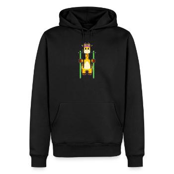 Giraffe Bodybuilder Pull-ups Bodybuilding - Men’s Premium Organic Hoodie - black - Front - Nico (187cm)