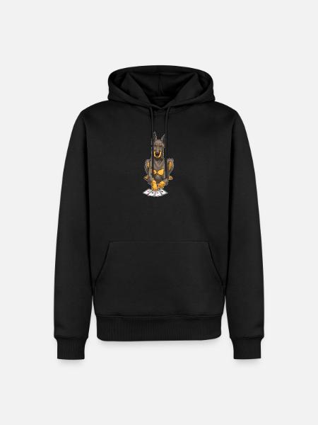 Dobermann Poker Pokerkarten - Männer Premium Bio Hoodie - Schwarz