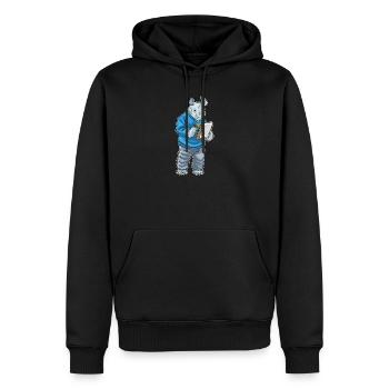 École d’enseignants sportifs Rhino - Sweat à capuche Premium bio Homme - noir - Devant - Nico (187cm)