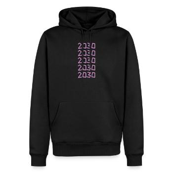 Vintage 2030 - Männer Premium Bio Hoodie - Schwarz - Vorne - Nico (187cm)