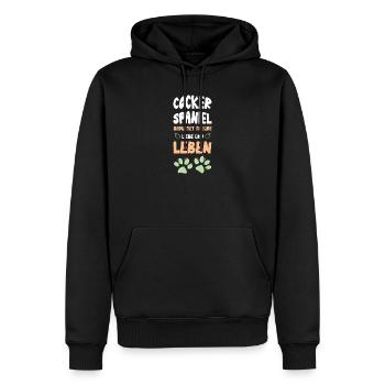 Cocker Spaniel Joie de vivre - Sweat à capuche Premium bio Homme - noir - Devant - Nico (187cm)