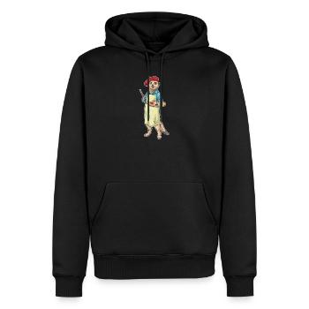 Peinture au pinceau peintre de suricates - Sweat à capuche Premium bio Homme - noir - Devant - Nico (187cm)