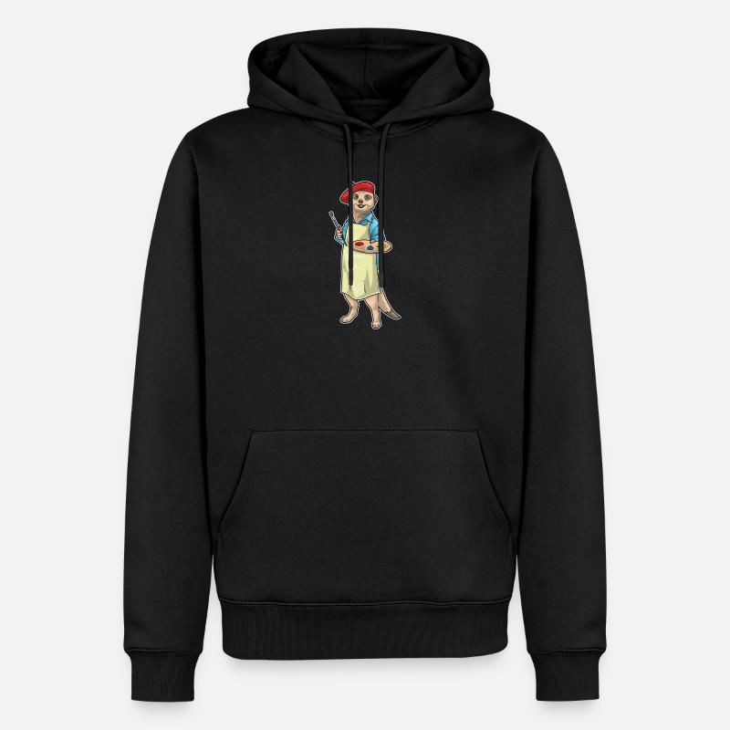 Erdmännchen - Männer Premium Bio Hoodie - Schwarz