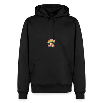 GUTES FRÜHSTÜCK - Männer Premium Bio Hoodie - Schwarz - Vorne - Nico (187cm)