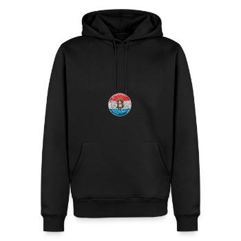 CryptoThreads - Sweat à capuche Premium bio Homme - noir - Devant - Nico (187cm)