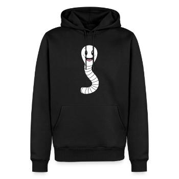 Regenwurm - Männer Premium Bio Hoodie - Schwarz - Vorne - Nico (187cm)