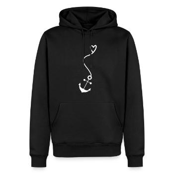 Ancre de cœur - Sweat à capuche Premium bio Homme - noir - Devant - Nico (187cm)