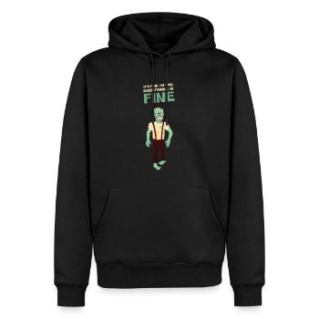 It's Fine I'm Fine Everything Is Fine - Zombie - Männer Premium Bio Hoodie - Schwarz - Vorne - Nico (187cm)