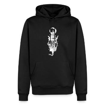 Lanterne gothique - Sweat à capuche Premium bio Homme - noir - Devant - Nico (187cm)